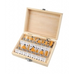 Set fresas madera Tolsen enc 8mm 12pz 75681