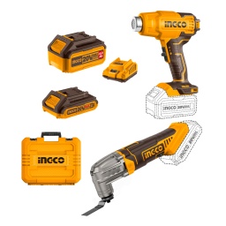 Combo Ingco COSLI230703 Pistola de calor + Herram. Multif. 20V ( 1x2.Ah y 1 x4Ah)