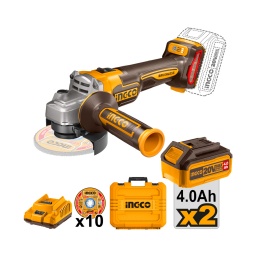 Amoladora Ingco CAGLI211542 20V (2 x 4.0Ah) valija y acc.