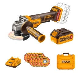 Amoladora Ingco CAGLI2111561 20V 115mm brush. (1 x 2.0Ah)