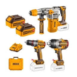 Combo Ingco Rotomartillo + Taladro + Llave Impacto 34 2bat