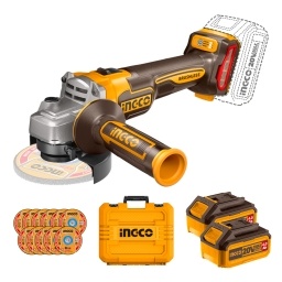 Amoladora Ingco CAGLI211542 20V (2 x 4.0Ah) valija y acc.