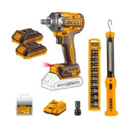 Combo Ingco COSLI23048 20V Llave imp. Lint. y Dados 2x2.0Ah
