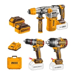 Combo Ingco Rotomartillo + Taladro + Llave Impacto 34 2bat