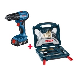 Combo Bosch Atorn. Taladro GSB 185-LI + Kit X-line 50 pzs