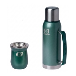 Combo Lusqtoff Mate y Termo 1L inox Verde