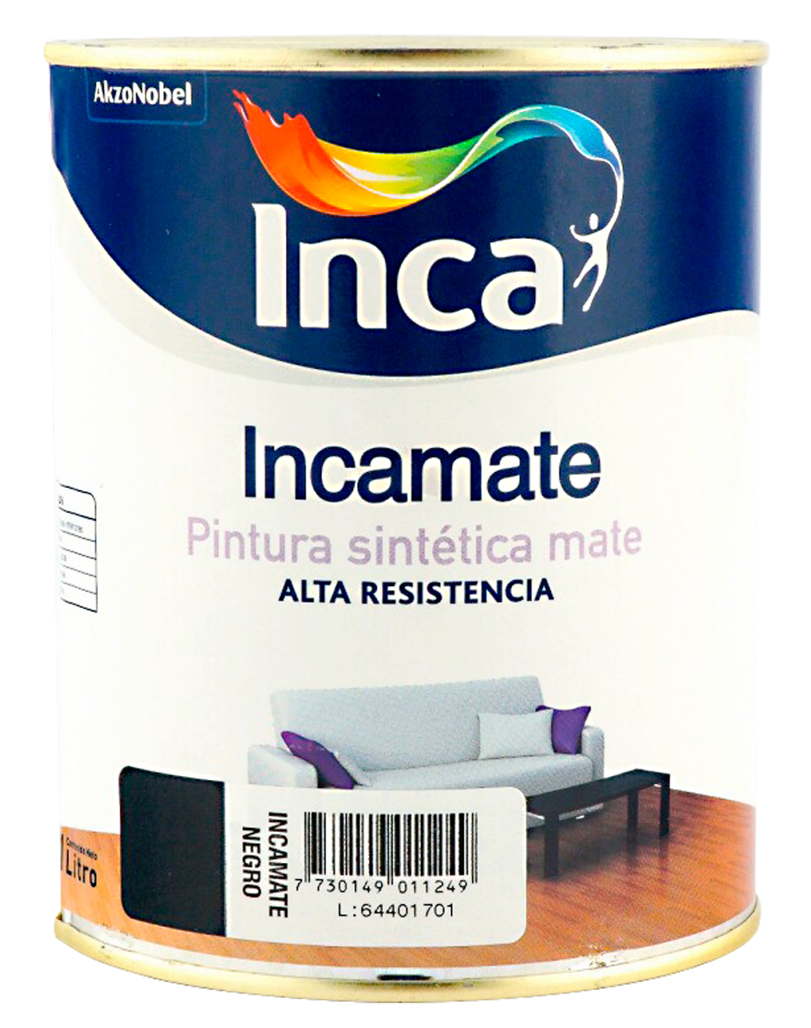 Pintura Sintética mate p/int. Incamate Negro Inca 1L Pinturería Madera ...