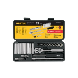 Jgo.22 pzas 16dad+acc(3/16-1/2)1/4 PRETUL JD-1/4X22SAE-P