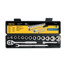 Jgo.17pzas.13 dados+acc (10-27mm)1/2 PRETUL JD1/2x17MM-P