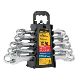 Jgo. 10 llaves comb. (6a16mm y 3/8a5/8) PRETUL J-2010MP